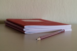 notebook and pencil