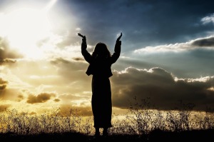 woman praising God
